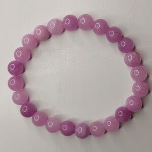 Kunzite stone 8mm round bead bracelet #2